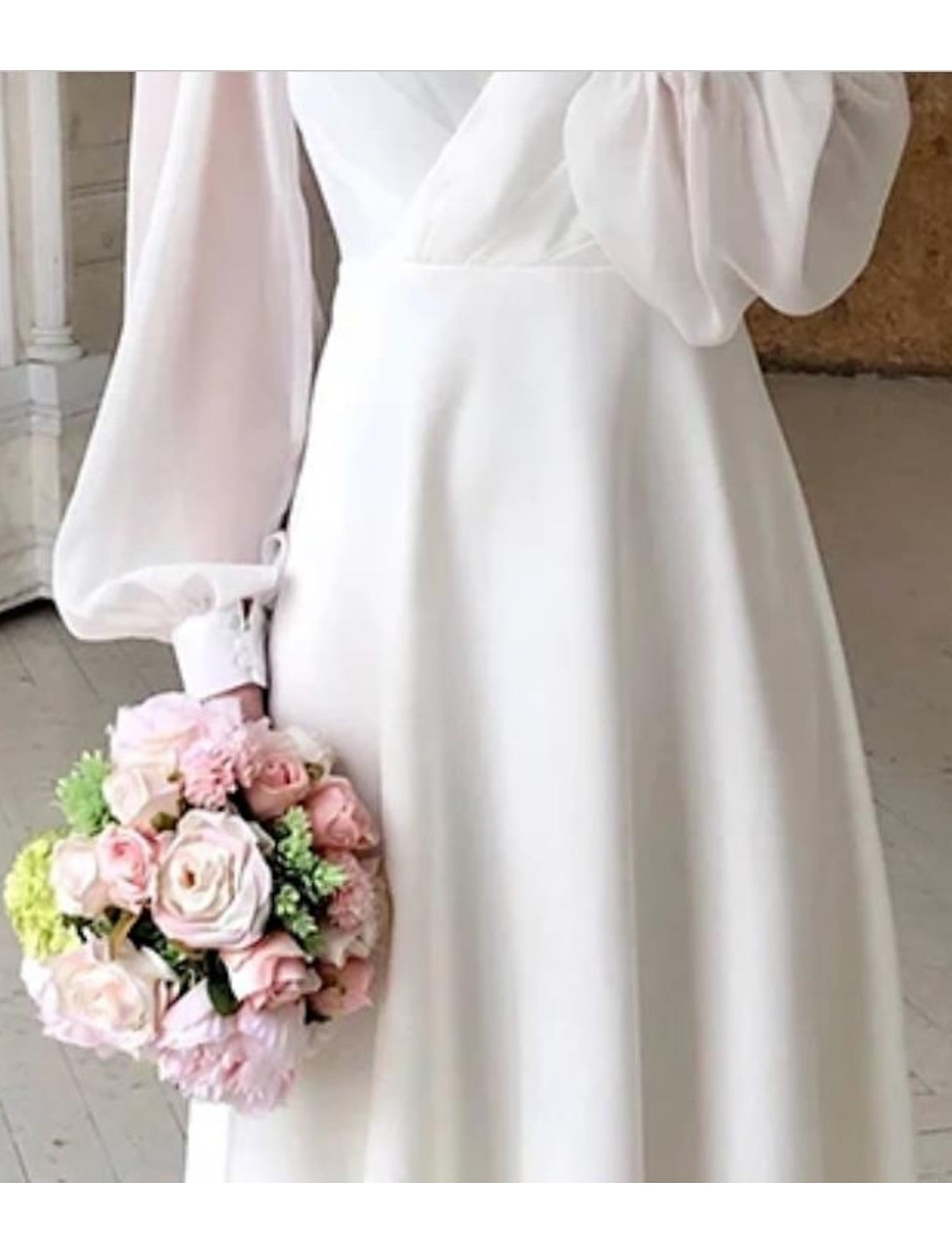 Sophie - Women's Klassisches Long Sleeve Flowing Bridal Dress