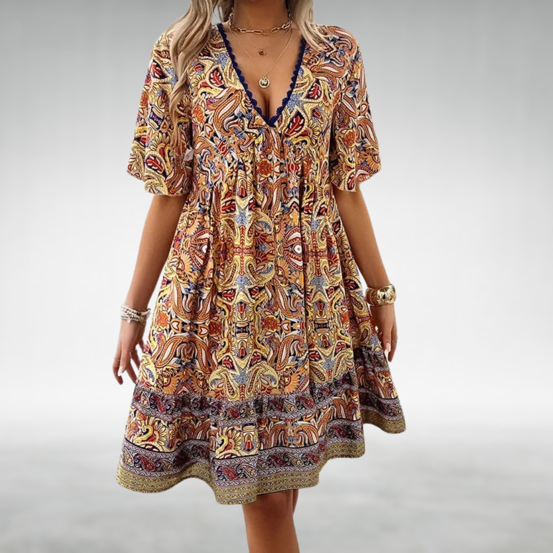 Abigail - Women's Summer Boho Paisley Mini Dress