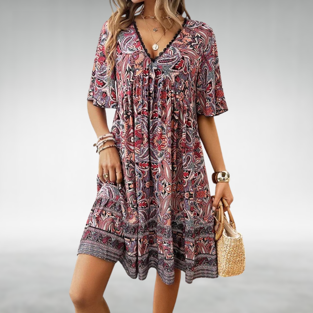 Abigail - Women's Summer Boho Paisley Mini Dress