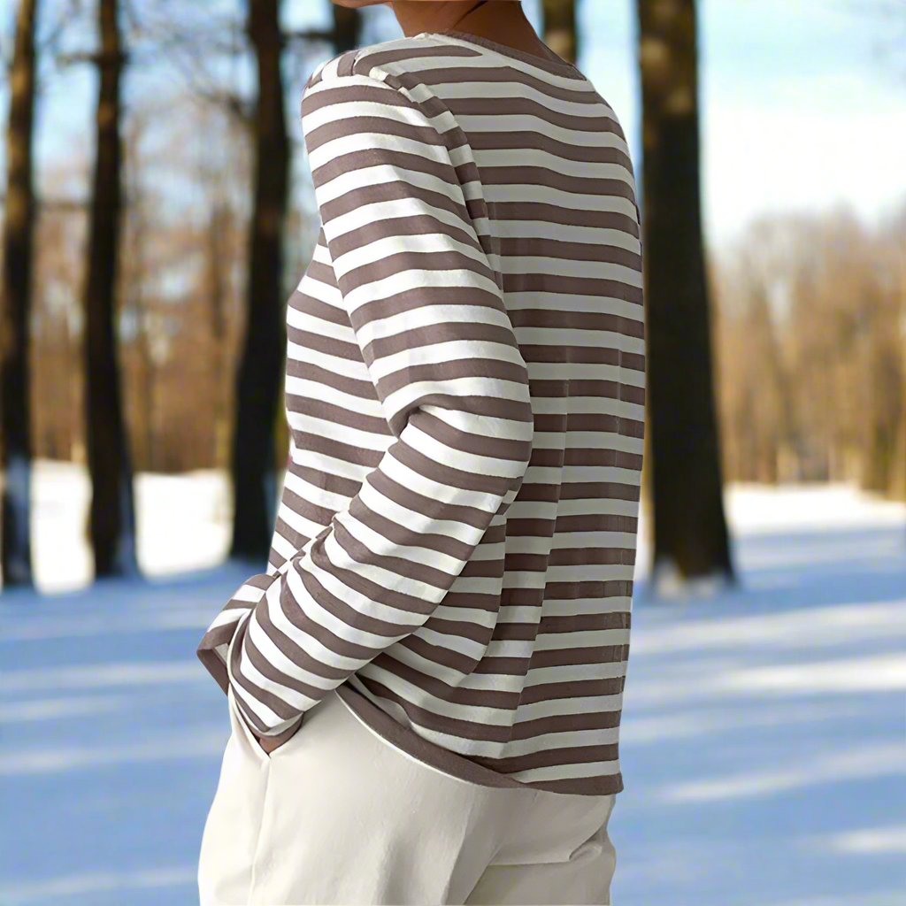 Abigail - Women's Casual Striped Long Sleeve Shirt