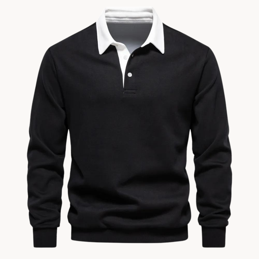 Daniel - Men's Casual Sweater-Sweatshirt with Polokragen