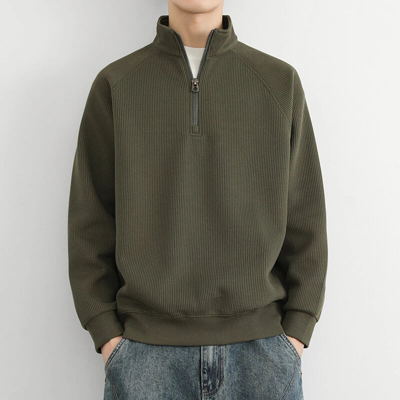 Max - Men's Casual Long Sleeve-Sweatshirt with Zip