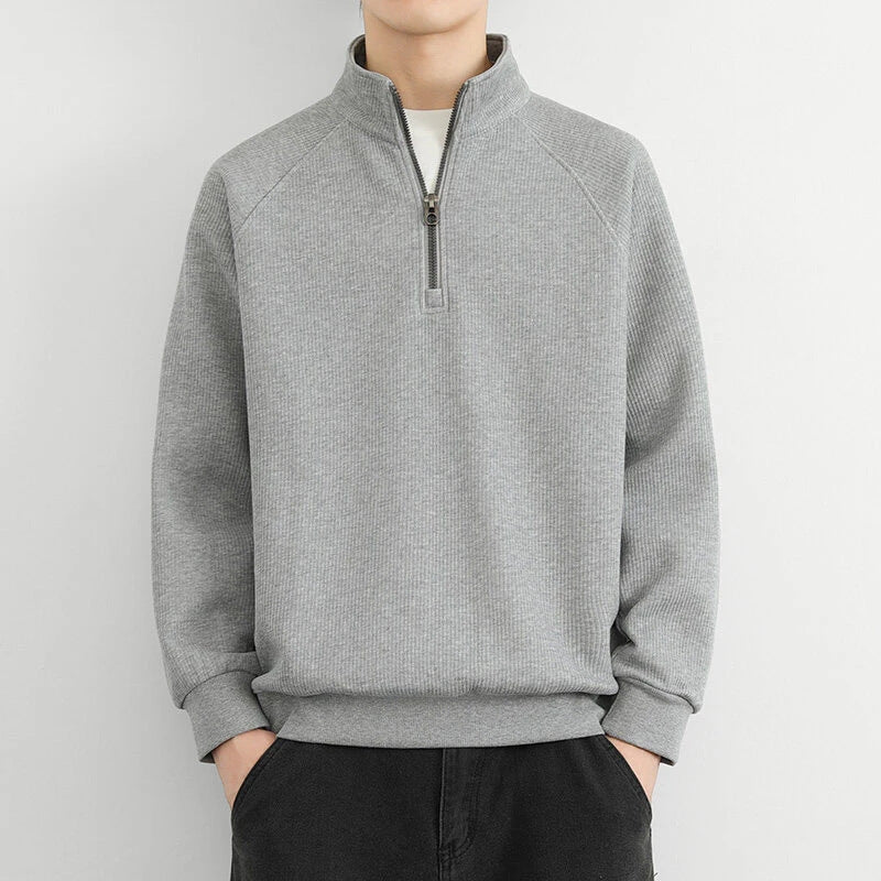 Max - Men's Casual Long Sleeve-Sweatshirt with Zip
