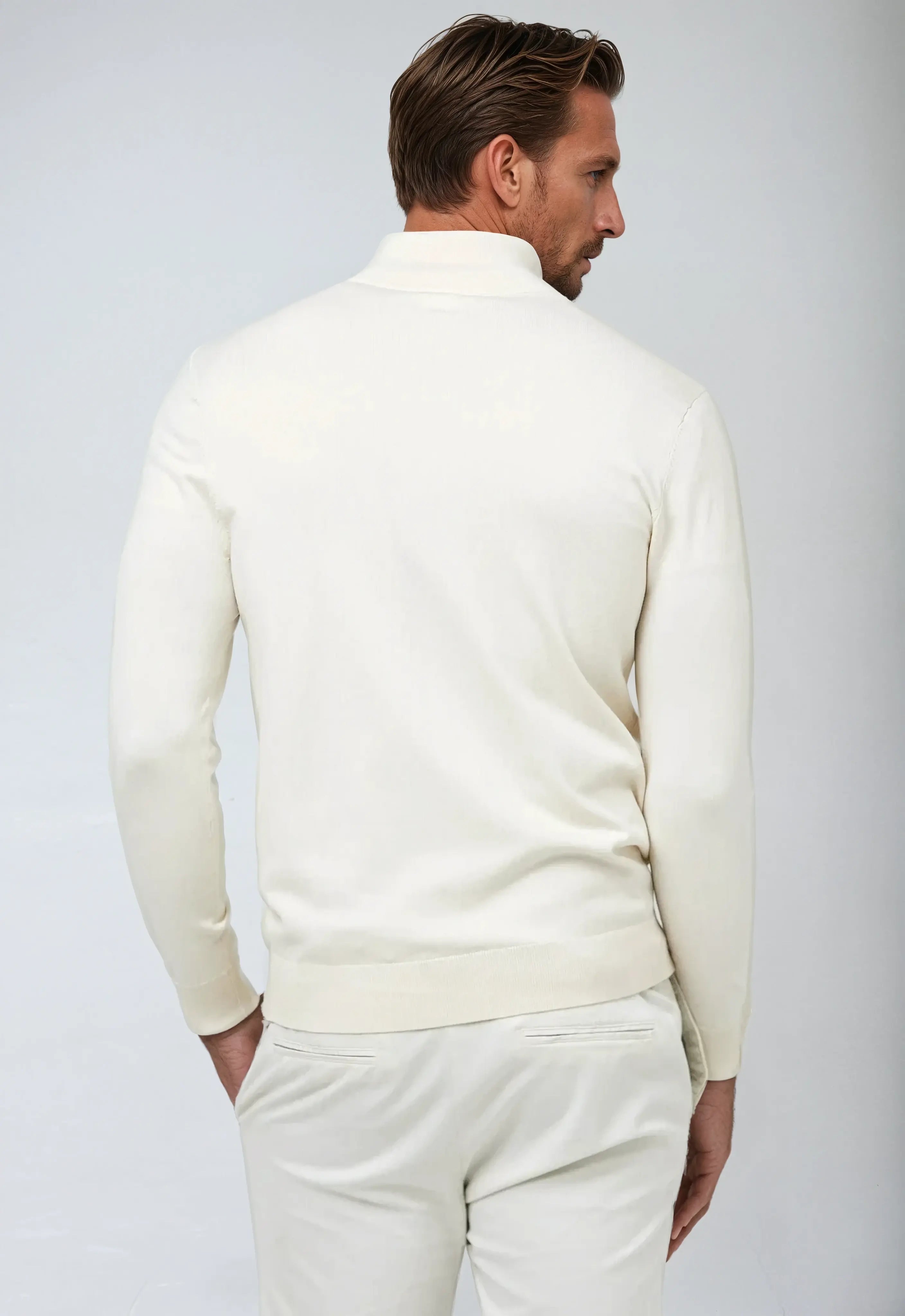 Logan - Men's Casual Sweater with Zip at Collar