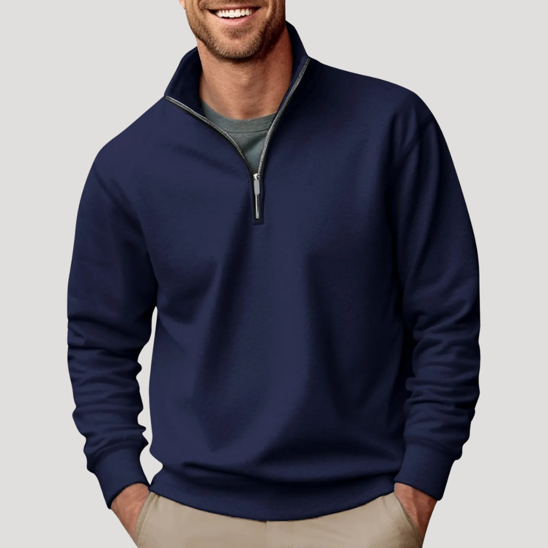 Glen - Men's Classic Sweater with Quarter Zip