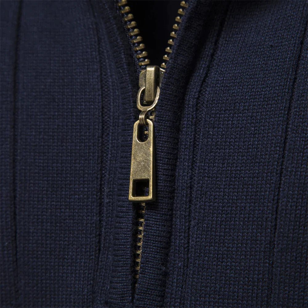 Millie - Men's Spring Half Zip Rib Knit Sweater