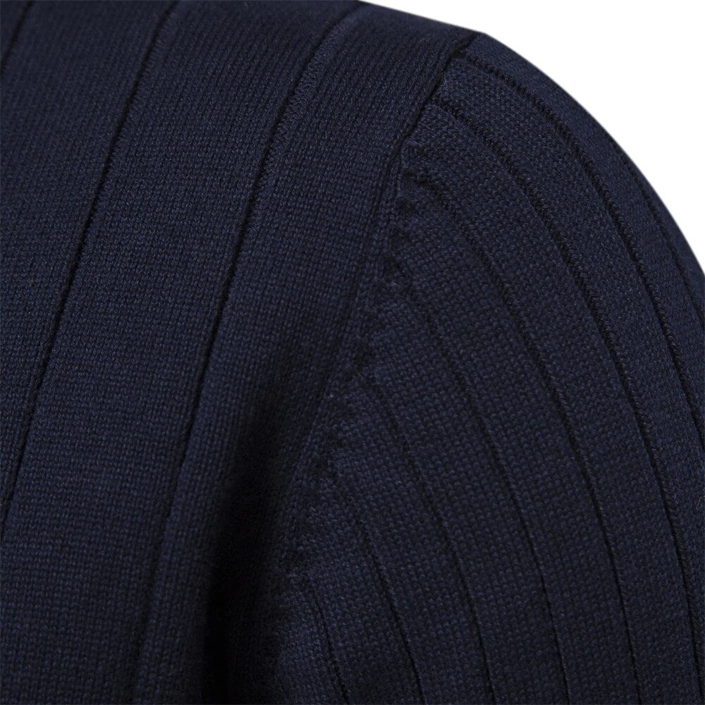 Millie - Men's Spring Half Zip Rib Knit Sweater