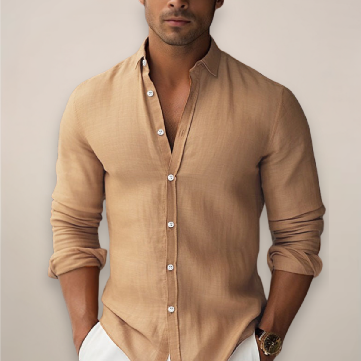 Angus - Men's Casual Summer Shirt with Buttons