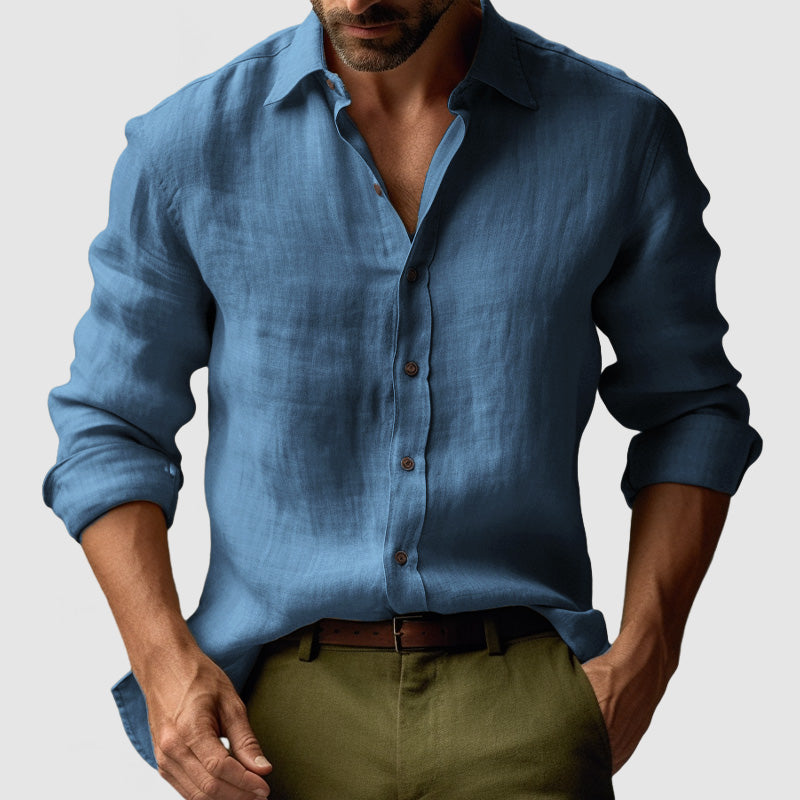 Cameron - Men's Vintage-Shirt with Buttons
