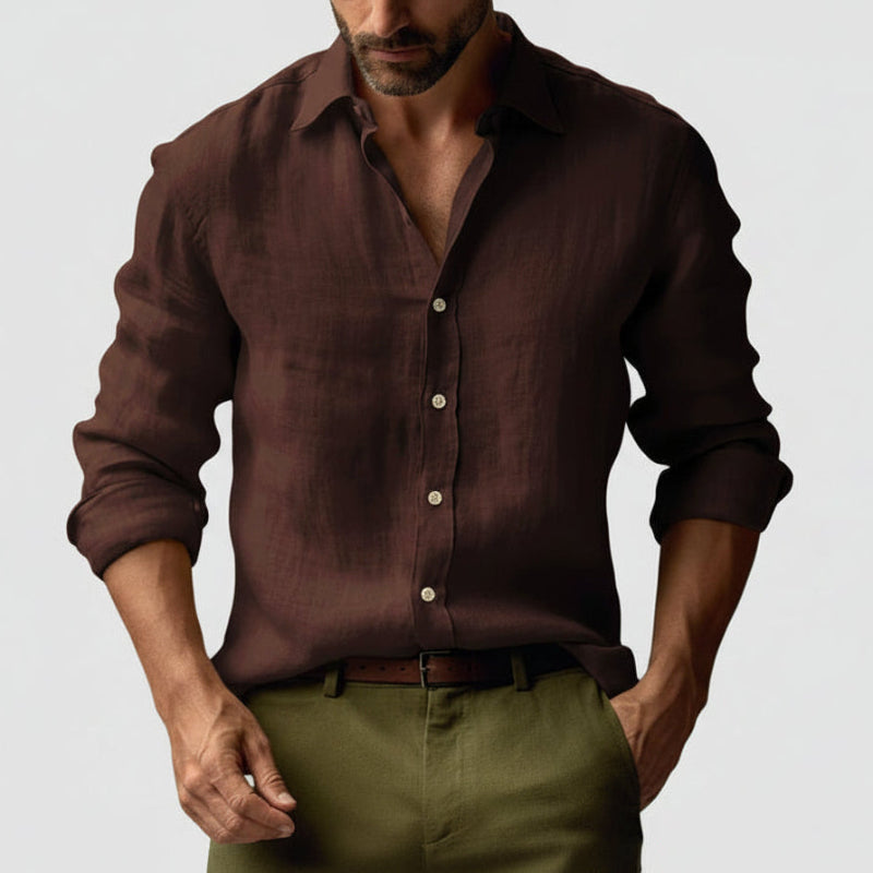 Cameron - Men's Vintage-Shirt with Buttons