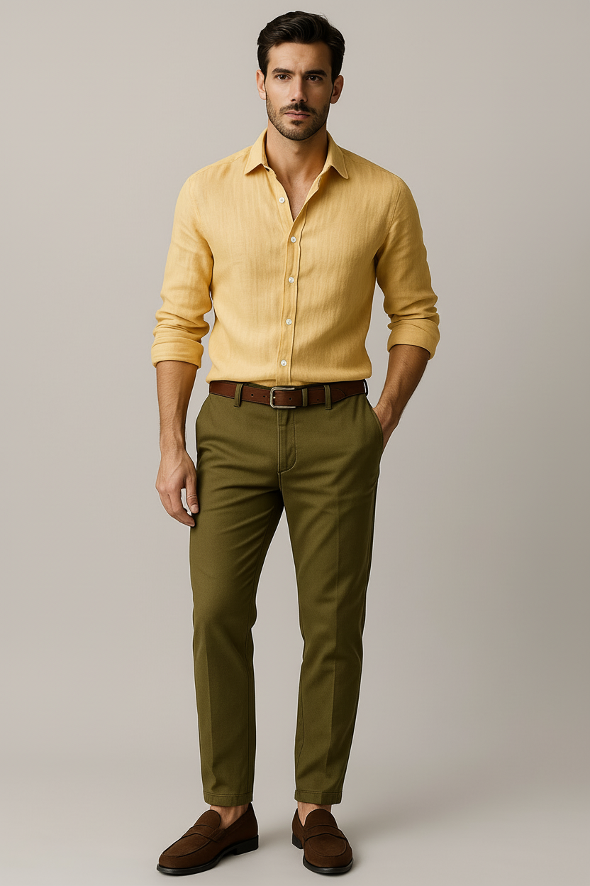 Cameron - Men's Vintage-Shirt with Buttons