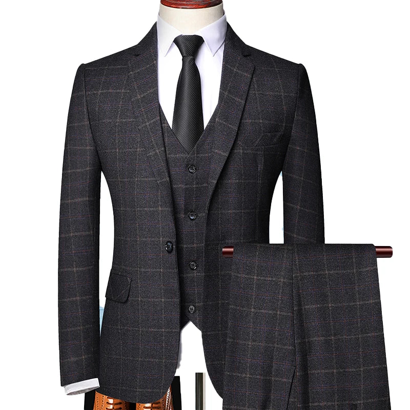 Riley - Men's Spring Windowpane Checked Suit Set