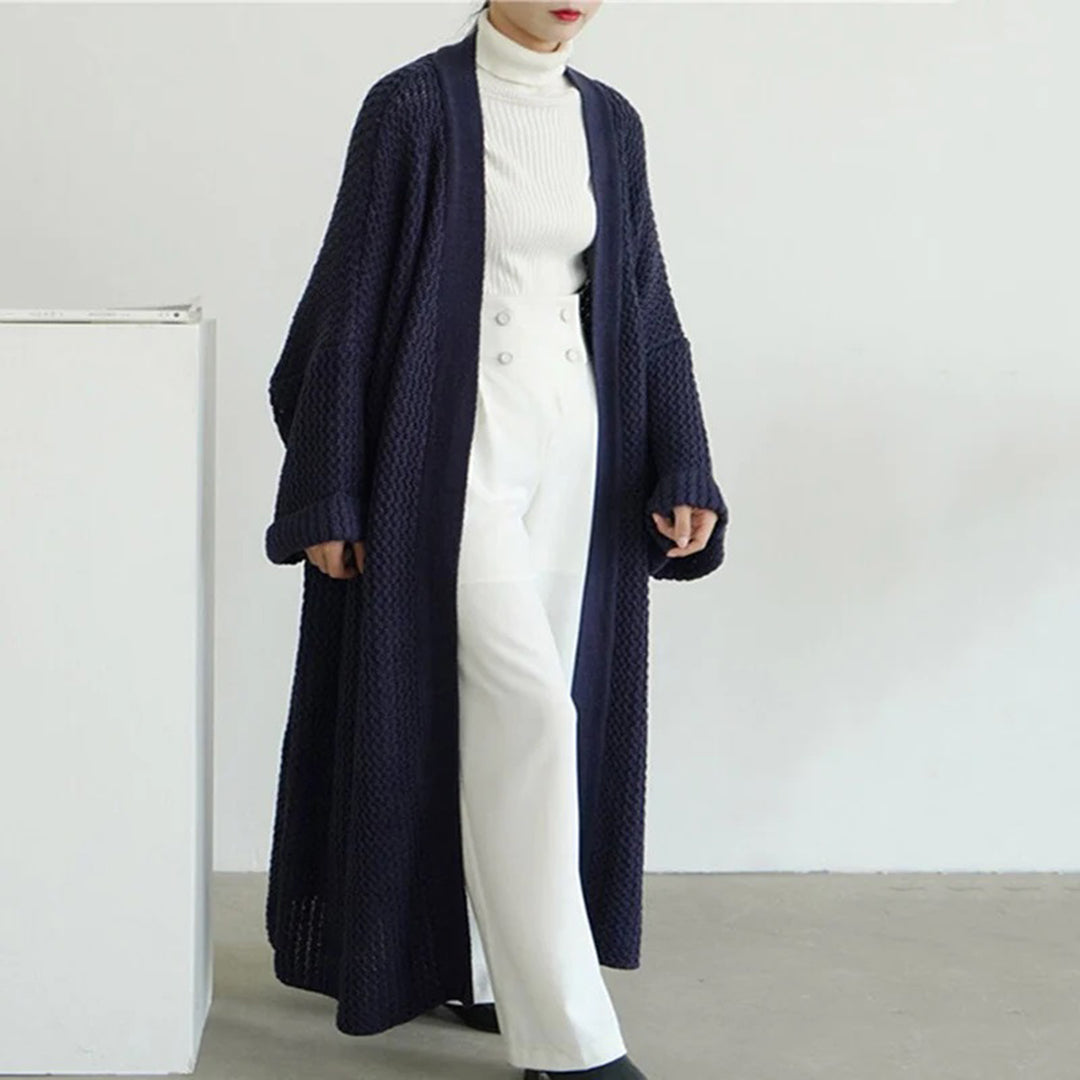 Clara - Women's Long Cardigan with open Front