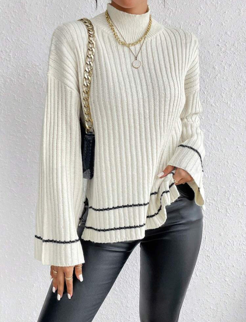 Deborah - Women's Ribbed Turtleneck Sweater for Spring
