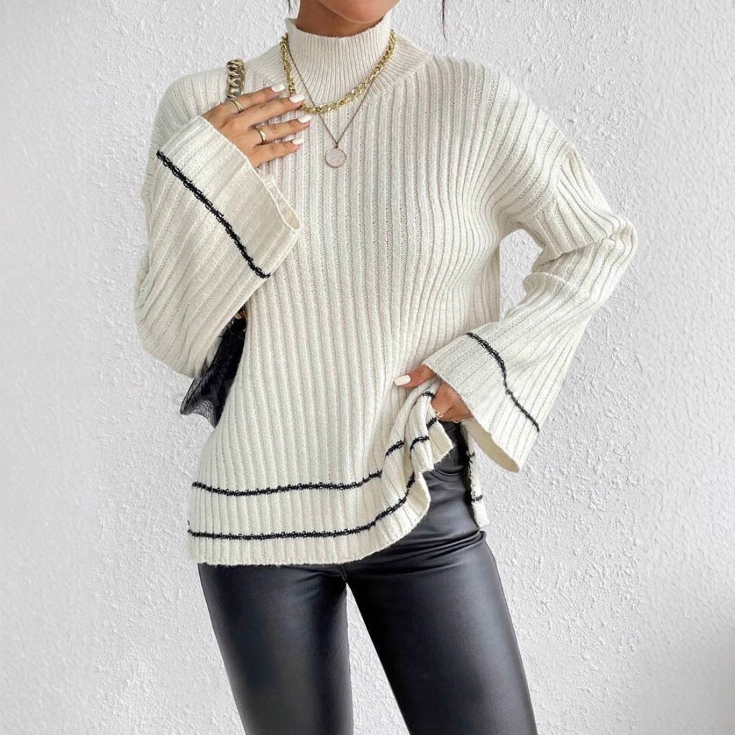 Deborah - Women's Ribbed Turtleneck Sweater for Spring