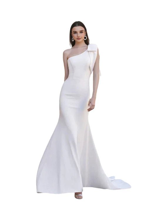Ellie - Women's Modern a-Schulter Form-Fitting Wedding Dress