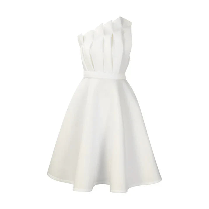 Tina - Women's Chic One-Shoulder-Dress with ausgestelltem Cut