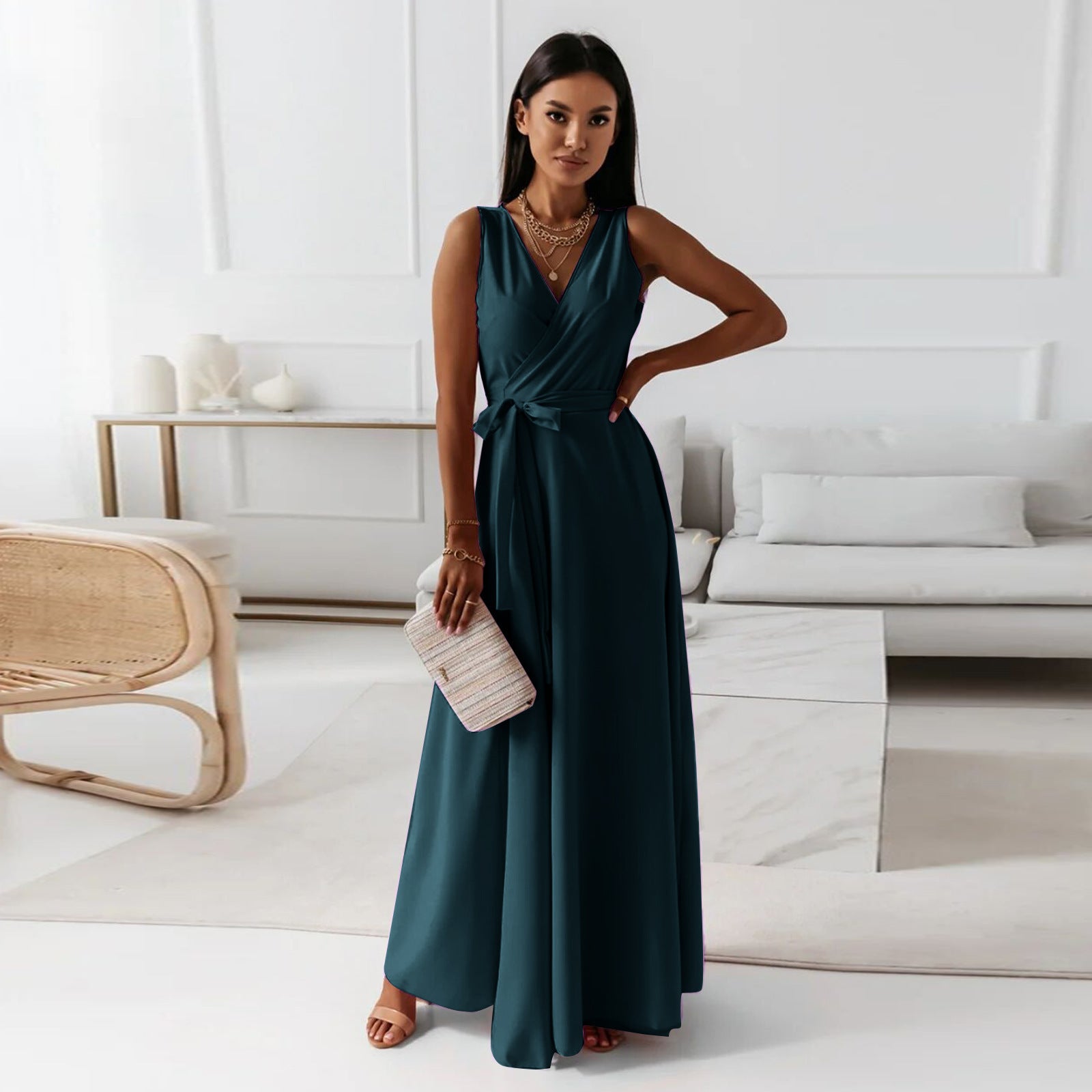 Rachel - Women's Wickel Maxi Dress for Wedding Guests