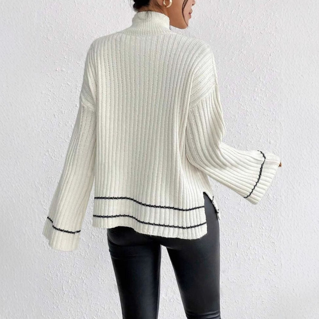 Deborah - Women's Ribbed Turtleneck Sweater for Spring