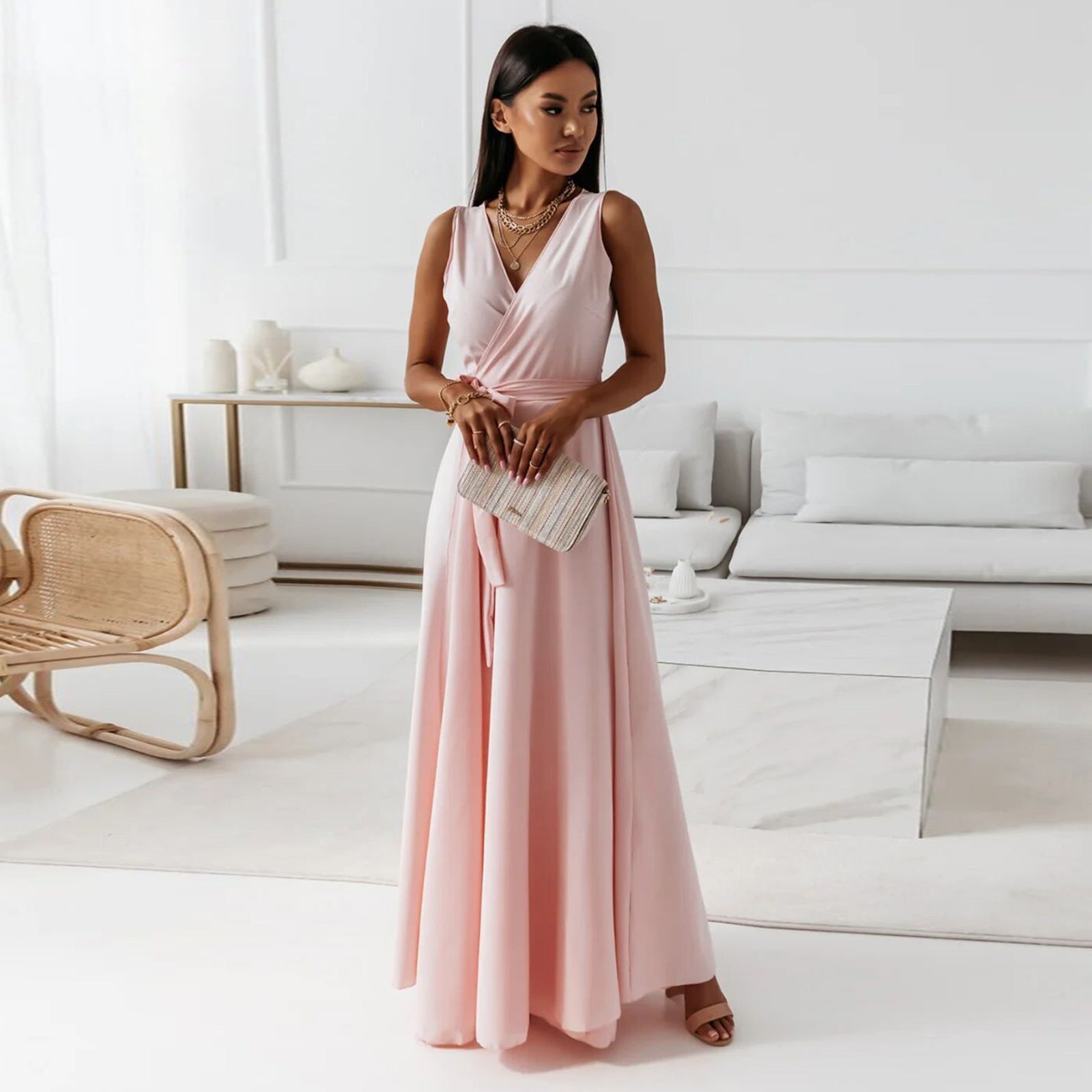 Rachel - Women's Wickel Maxi Dress for Wedding Guests
