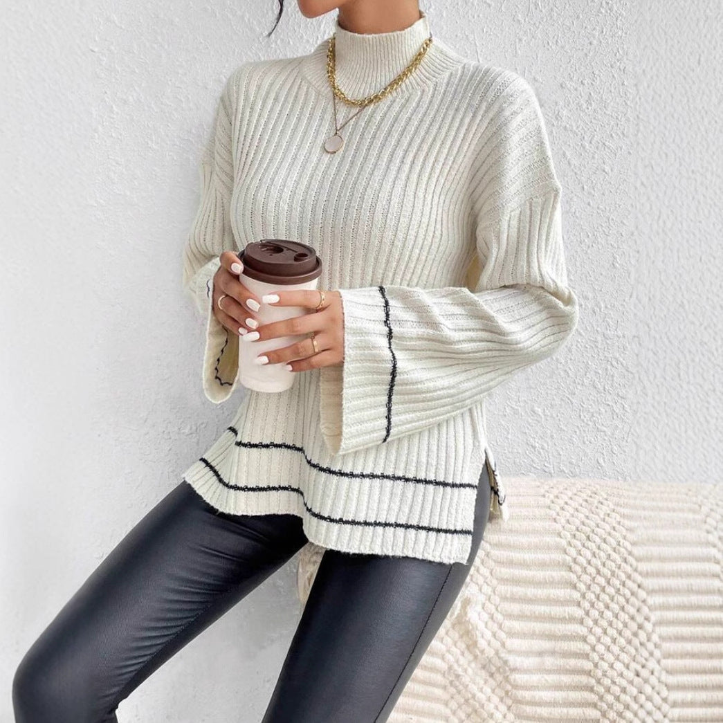 Deborah - Women's Ribbed Turtleneck Sweater for Spring