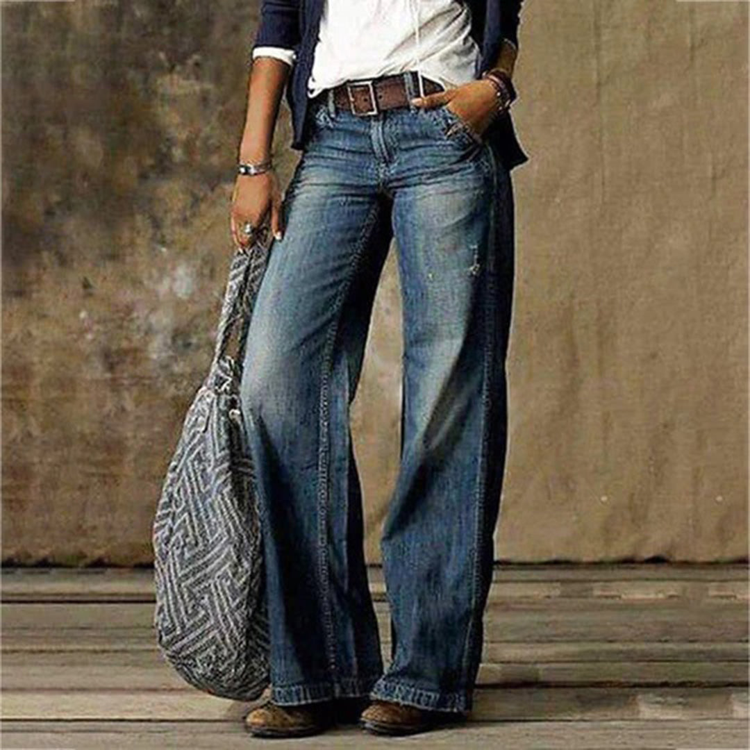 Tina - Women's Vintage Denim Jeans with Wide Beinen