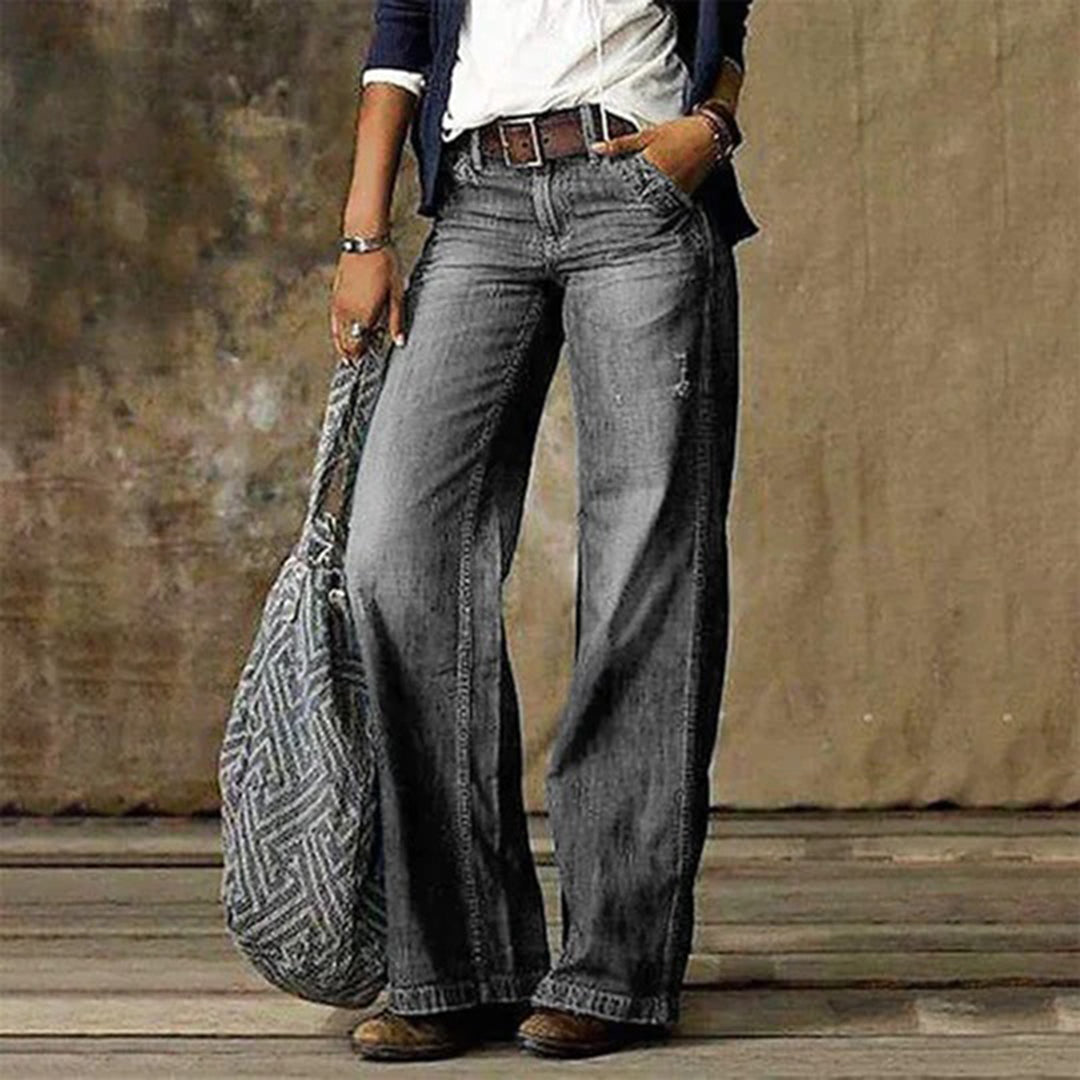 Tina - Women's Vintage Denim Jeans with Wide Beinen