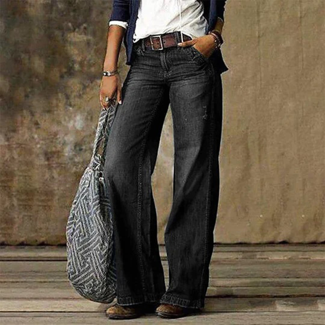 Tina - Women's Vintage Denim Jeans with Wide Beinen