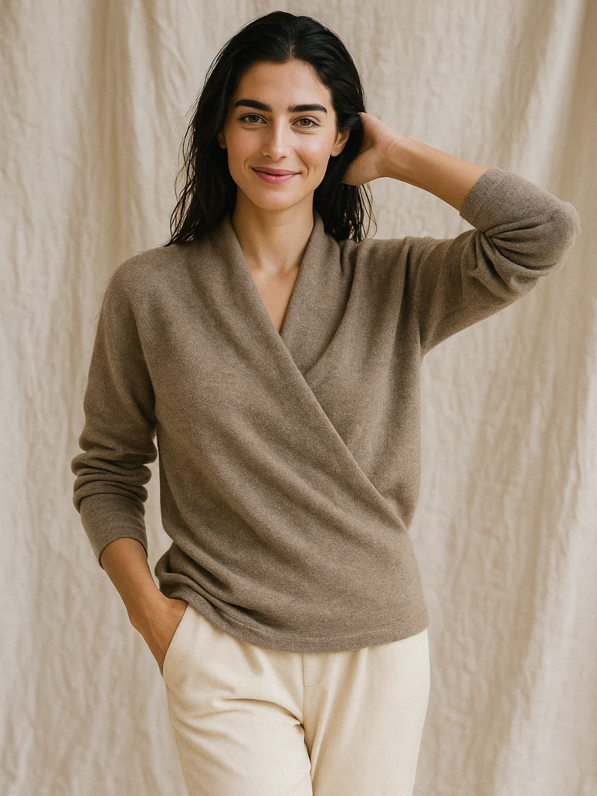 Rachel - Women's Spring Wrap Sweater with V Neckline
