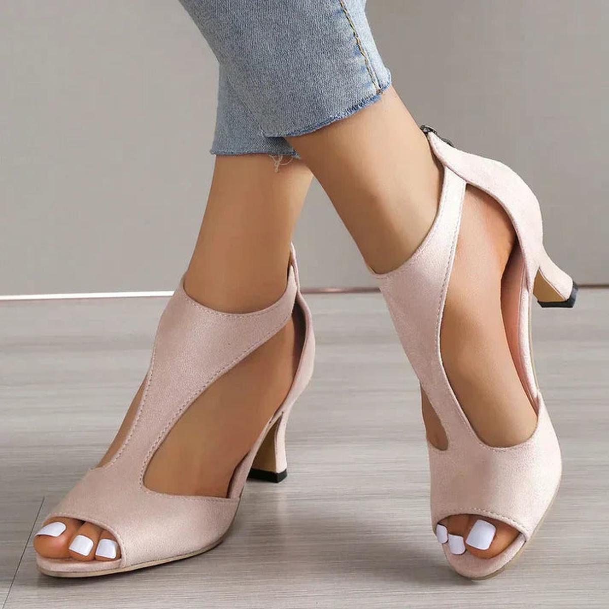 Lottie - Women's Modische Sandals with offenem Zehenbereich and Heel