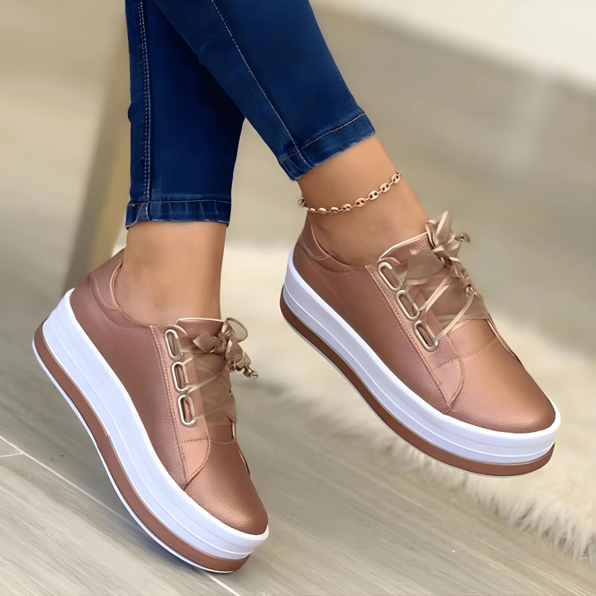 Chloe - Women's Modische Casual-Lace-Up Shoes