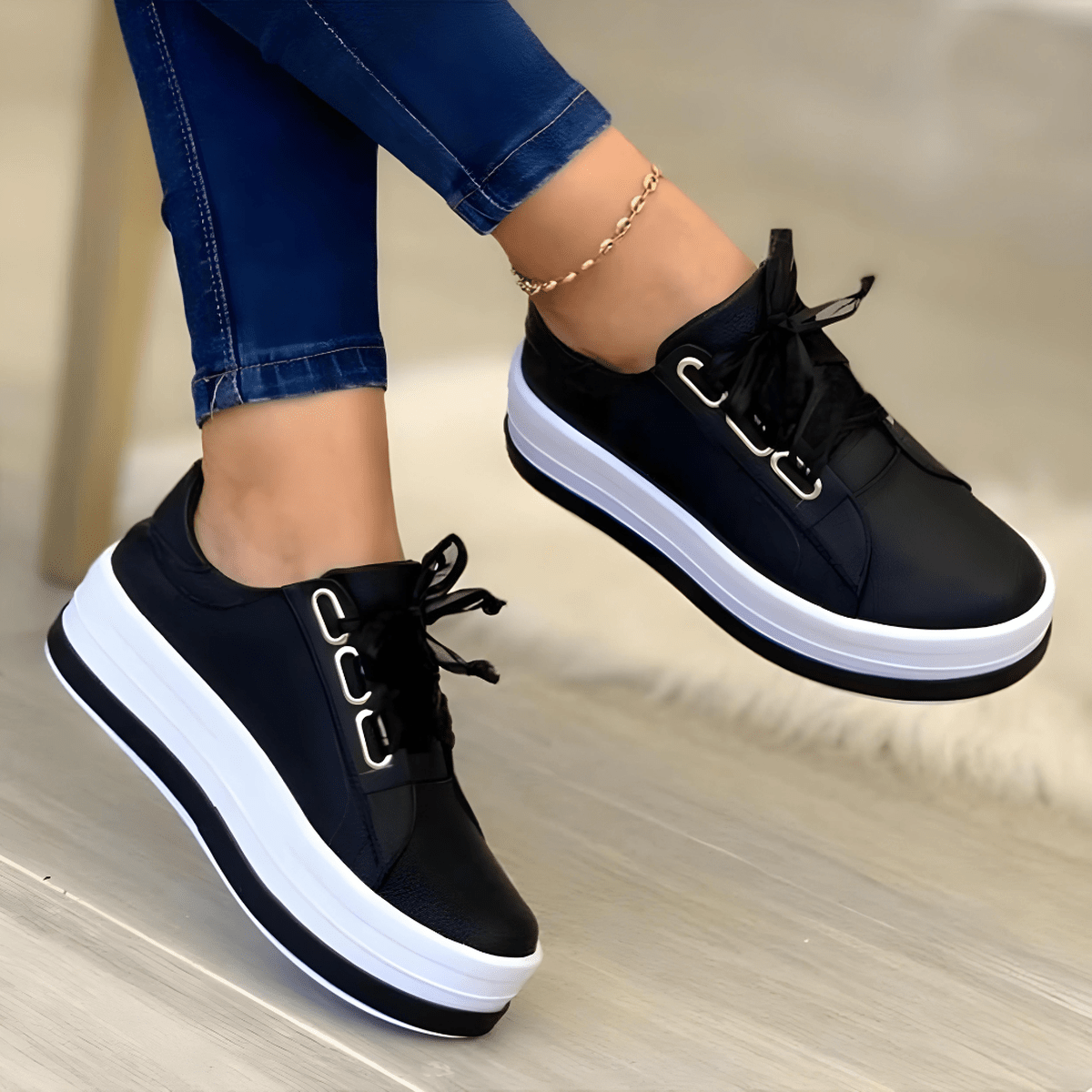 Chloe - Women's Modische Casual-Lace-Up Shoes