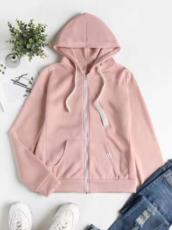 Eleanor - Women's Hooded Jacket with durchgehendem Zip and Long Sleeve