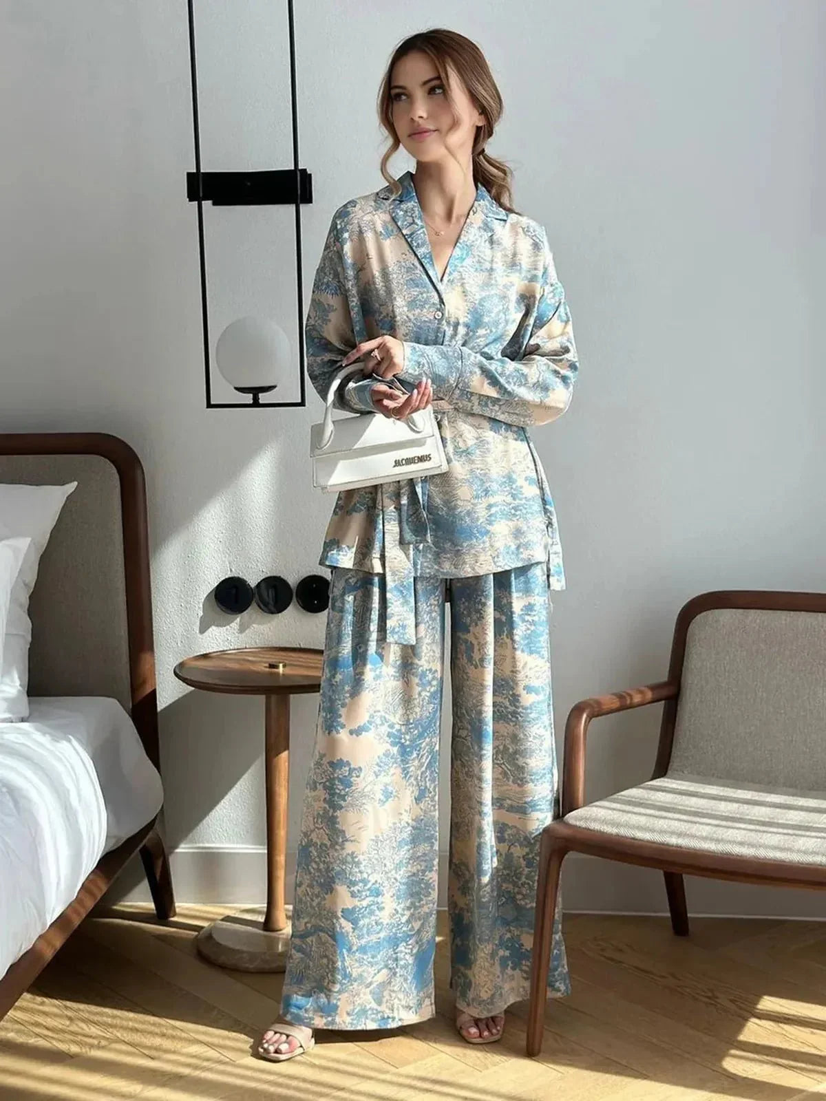 Evie - Women's Casual Zweiteiler-Set with Print