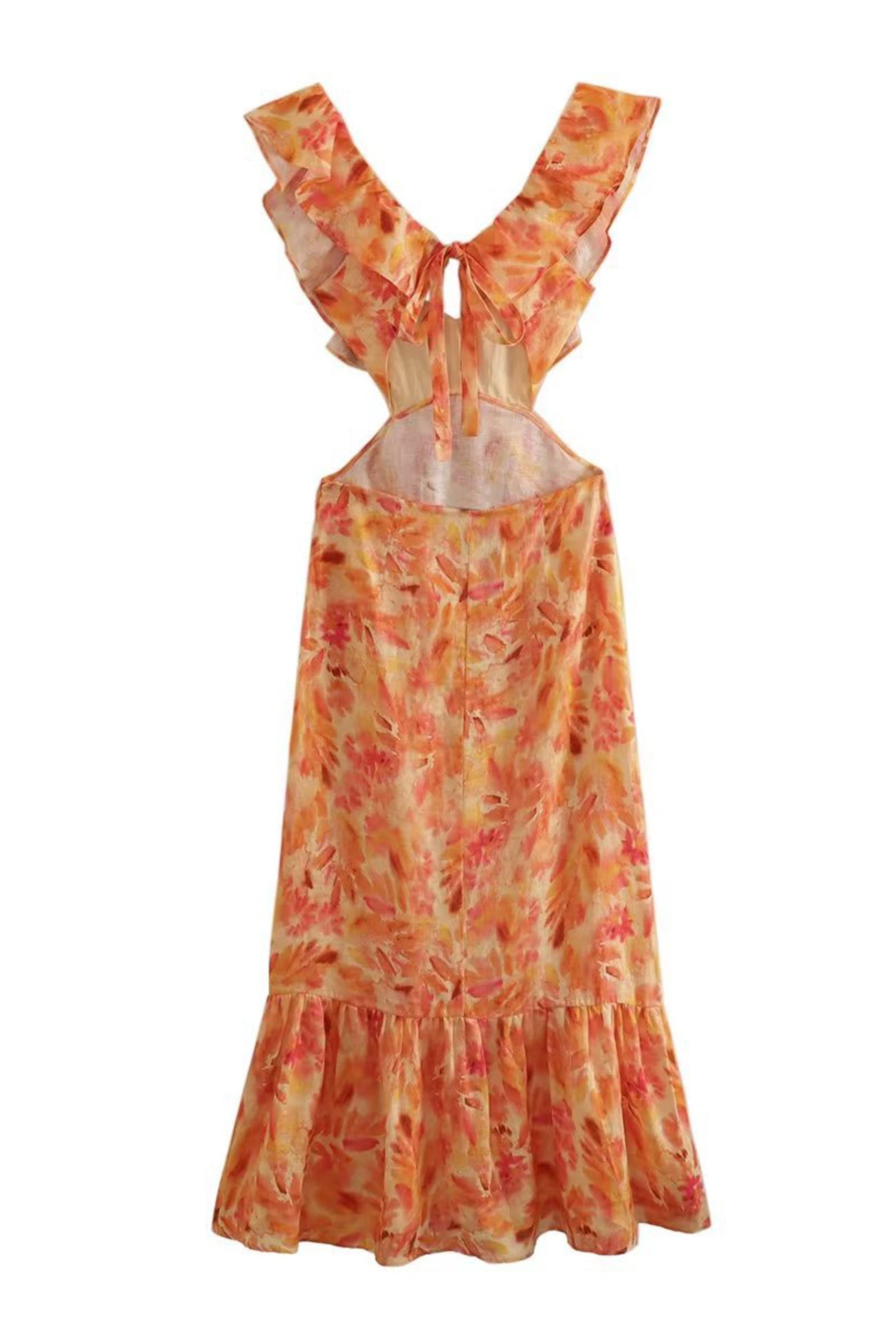 Abigail - Women's Floral Elegant Ruffle Maxi Dress