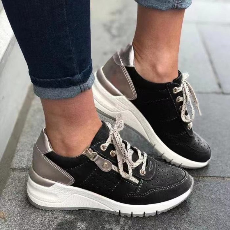 Susan - Women's Casual-Sneaker with runder Lace and Lacing