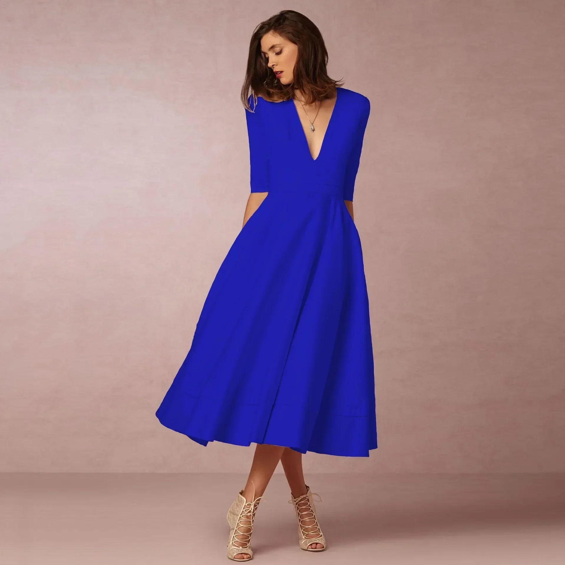Isabella - Women's Elegant Flowing Midi Dress