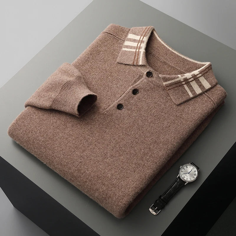 Phoebe - Men's Spring Classic Knit-Polo Sweater