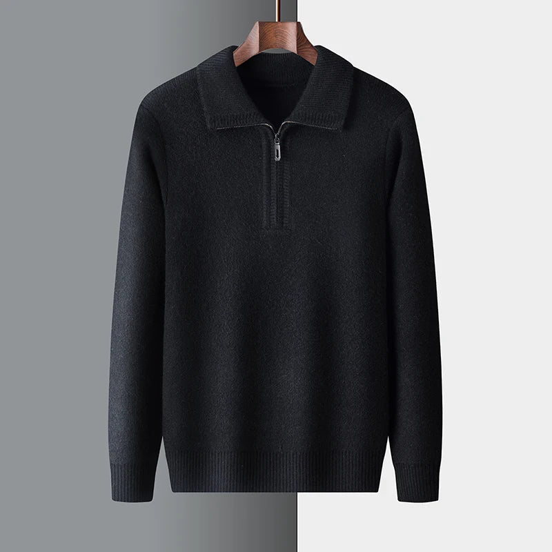 Beth - Men's Spring-Knit Sweater with Half Zip
