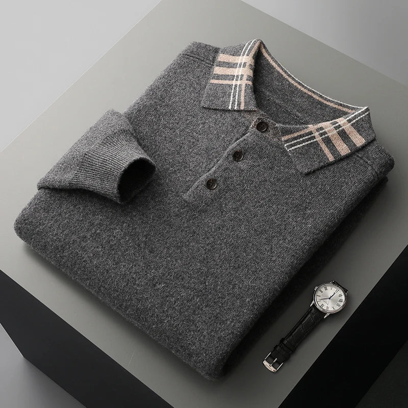 Phoebe - Men's Spring Classic Knit-Polo Sweater