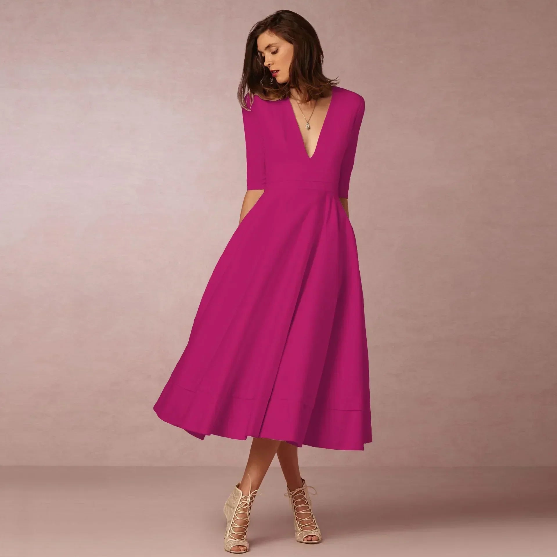 Isabella - Women's Elegant Flowing Midi Dress