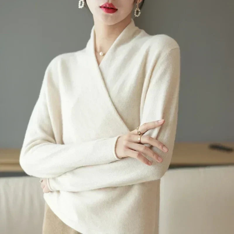 Rachel - Women's Spring Wrap Sweater with V Neckline