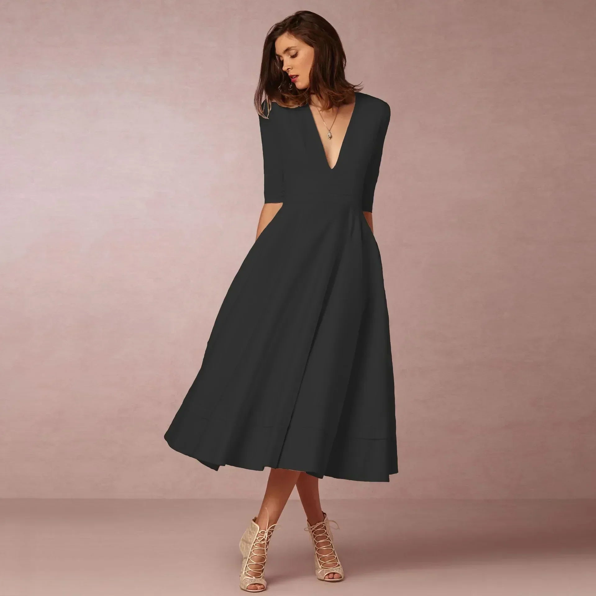 Isabella - Women's Elegant Flowing Midi Dress