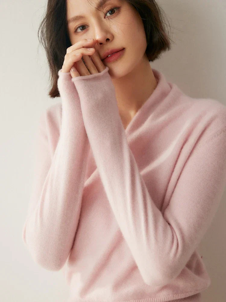 Sandra - Women's Elegant Wrap Sweater with Crossover Design