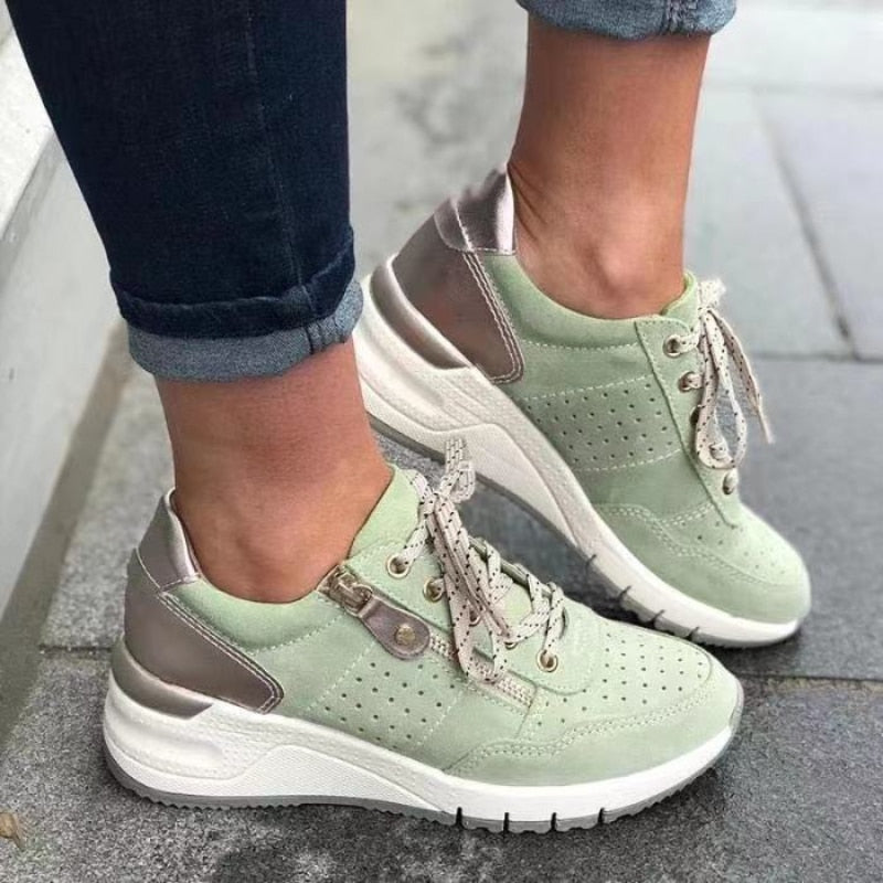 Susan - Women's Casual-Sneaker with runder Lace and Lacing