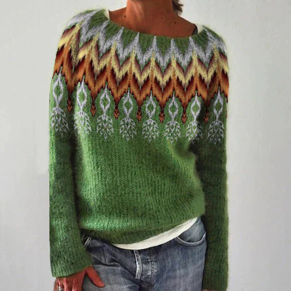 Amelia - Women's-Spring-Christmas Sweater with nordischem Pattern