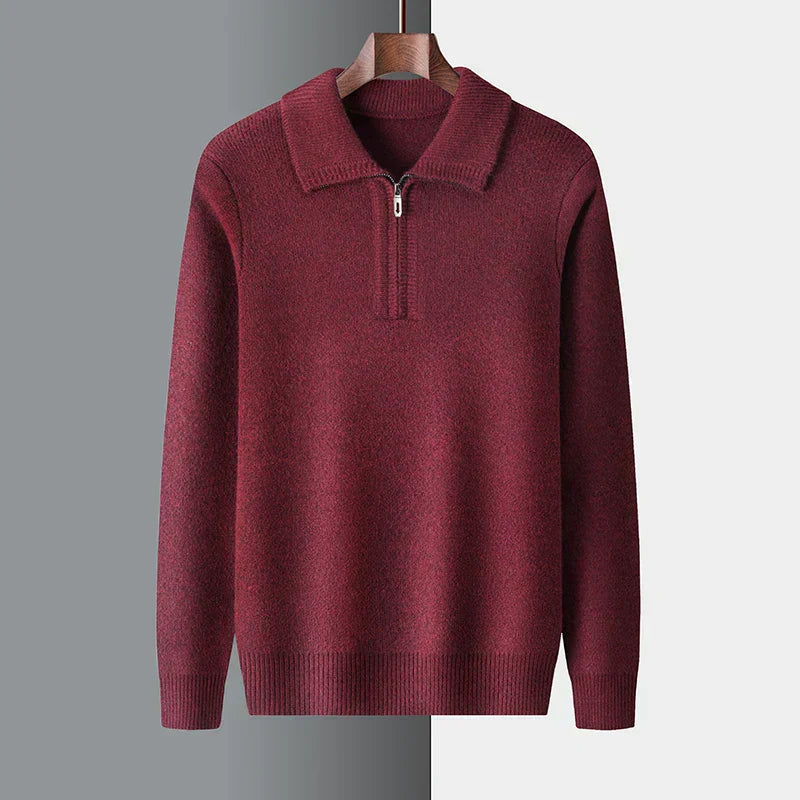 Beth - Men's Spring-Knit Sweater with Half Zip