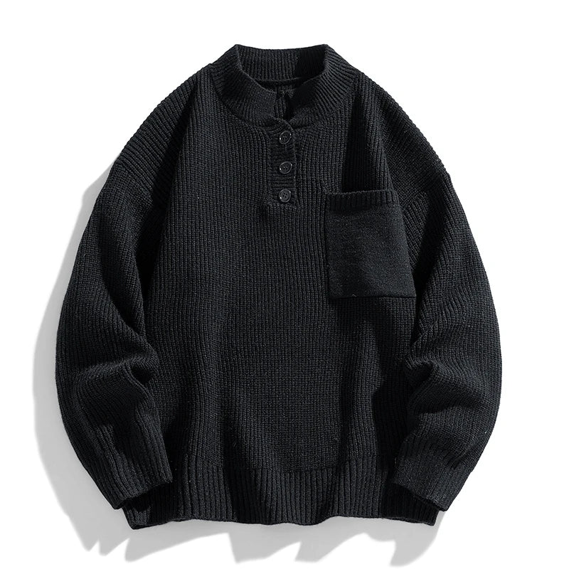Eliza - Men's Spring-Knit Sweater with Button Placket