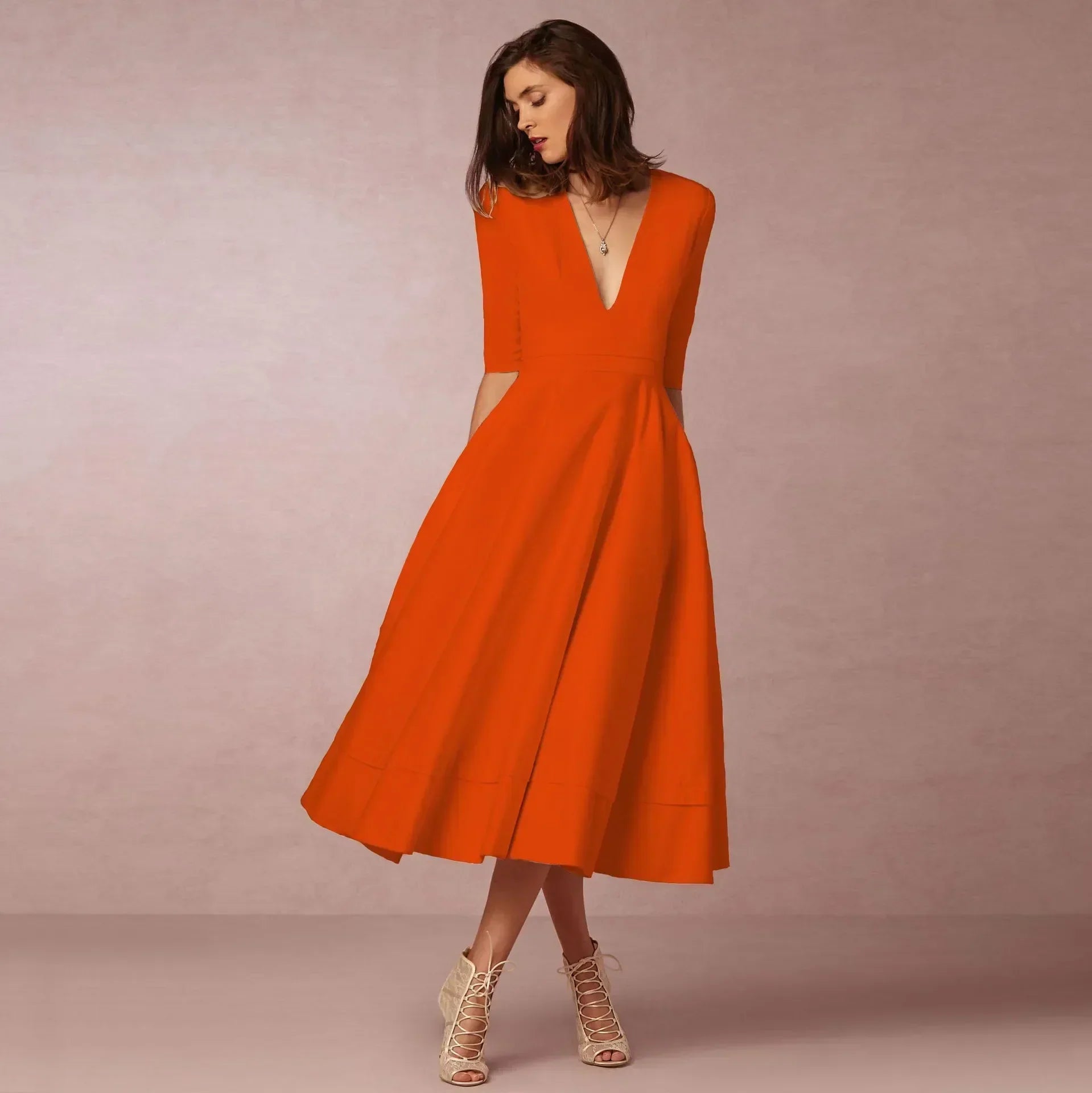 Isabella - Women's Elegant Flowing Midi Dress