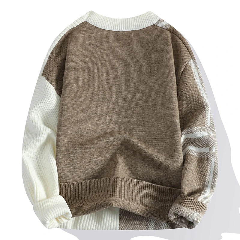 Harriet - Men's Spring-Colour Block-Round Neck-Sweater